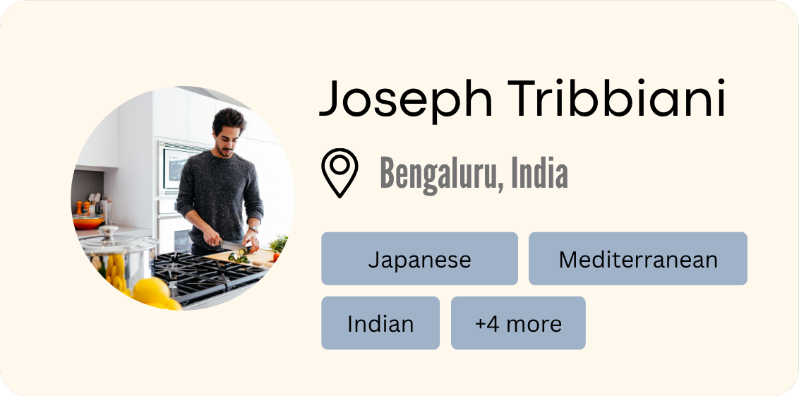 DishCircle user profile showing meal preferences and cooking style